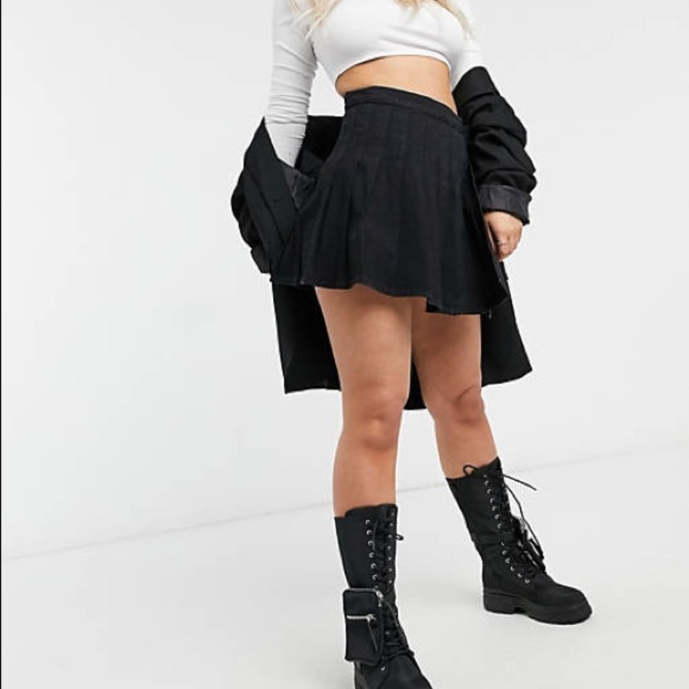 ASOS Mini Wrap Pleated Tennis Skirt Black